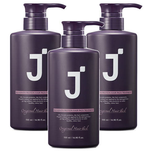 제이숲 실크 케라틴 단백질 헤어팩 트리트먼트 피오니향, 500ml, 3개