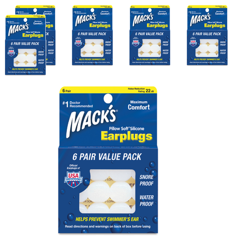 Macks 필로우소프트 수면 귀마개 흰색, 6개, 12개입
