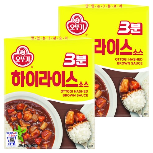 오뚜기3분 하이라이스 소스, 200g, 2개