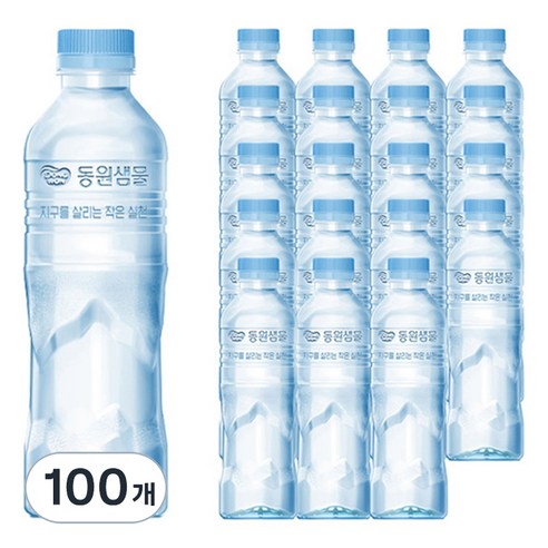 동원샘물 무라벨 생수, 500ml, 100개