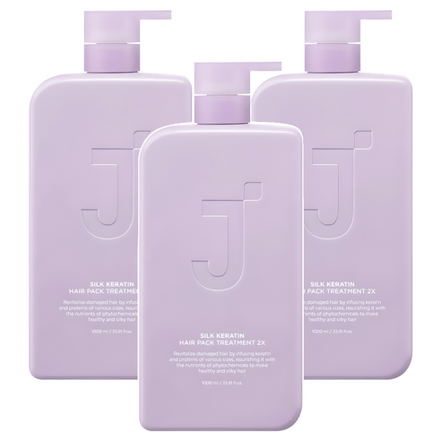 제이숲 실크 케라틴 헤어팩 트리트먼트 2X, 1L, 3개