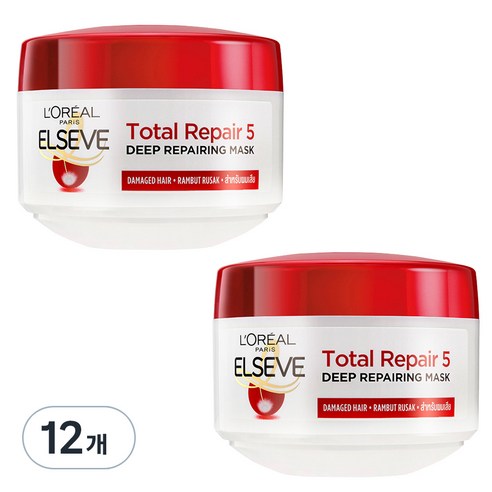 로레알파리 토탈 리페어 5 리페어링 헤어마스크, 200ml, 12개