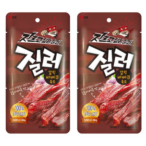 샘표 질러 갈릭바베큐 육포, 30g, 2개