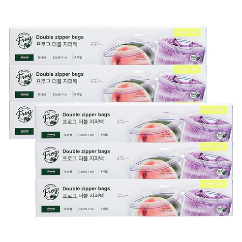 프로그 더블 지퍼백 특대형 48p 냉장 및 보관용, 특대(XL) 이상, 8개, 6개