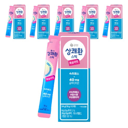 큐원 상쾌환 스틱 복숭아맛 3p, 54g, 6개