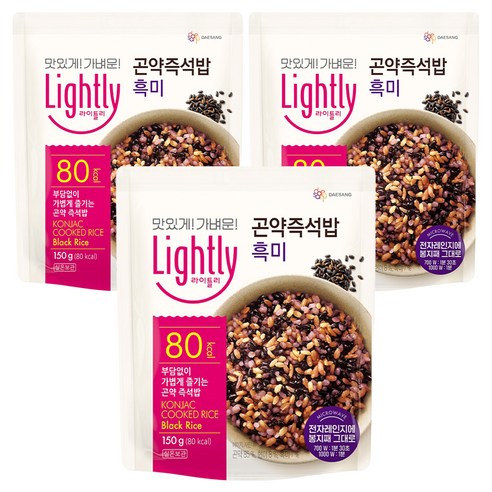 라이틀리 곤약즉석밥 흑미, 150g, 3개