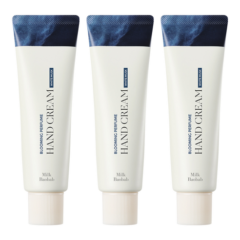 밀크바오밥 블루밍 퍼퓸 핸드크림 화이트머스크, 50g, 3개