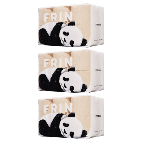 FRIN 먼지 줄인 대나무 천연펄프 3겹 화장지, 3세트, 12롤, 33m