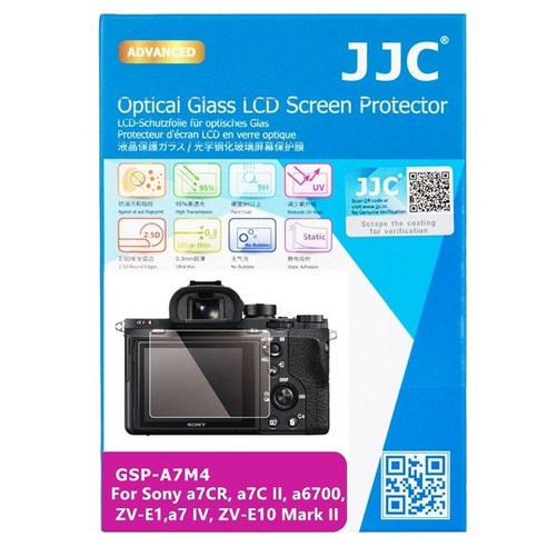 JJC 소니 A7C2 A7CR A7M4 ZV-E10 M2 A6700 카메라 9H 강화유리 액정보호필름 2매입, 1세트, GSP-A7M4K2