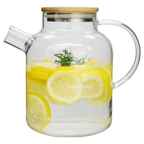 해피브루 내열유리 눈금 티포트, 혼합색상, 1.8L, 1개