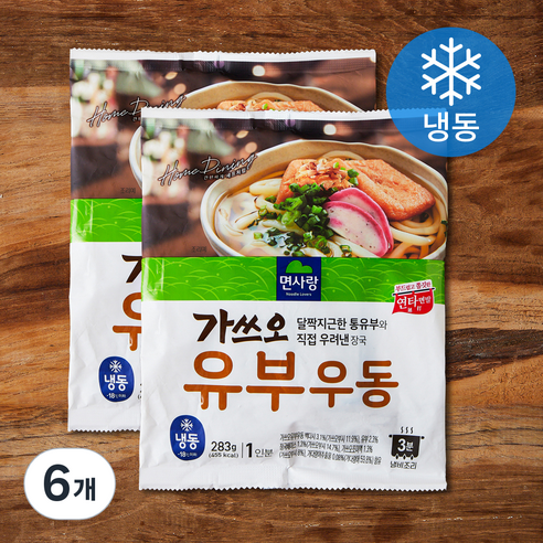 면사랑 가쓰오 유부 우동 1인분 (냉동), 283g, 6개