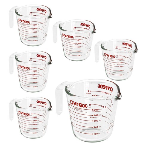 파이렉스 내열유리 오리지널 계량컵, 투명, 500ml, 6개
