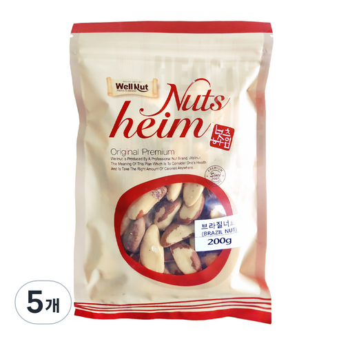 웰넛 자연두레 브라질너트, 200g, 5개