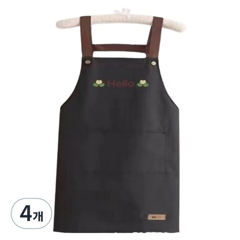 프리미엄 포켓 방수 앞치마, 블랙, 4개