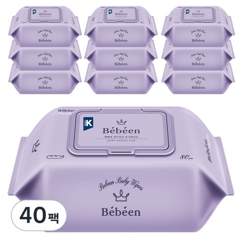 베베앙 센시티브 아기물티슈 캡형 60gsm, 80매, 40팩