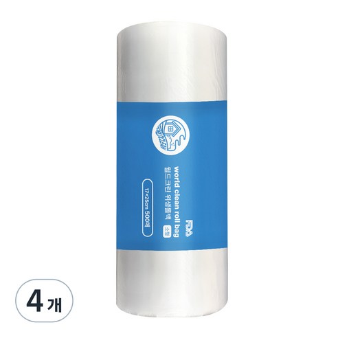월드크린 위생롤백 투명 소 17 x 25 cm, 소(S), 4개, 500개