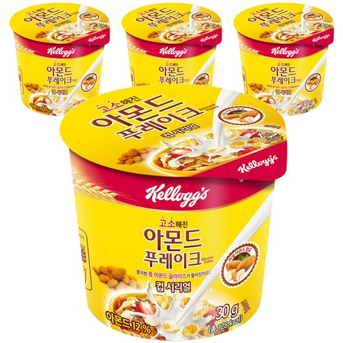 켈로그 아몬드 컵 시리얼, 30g, 4개