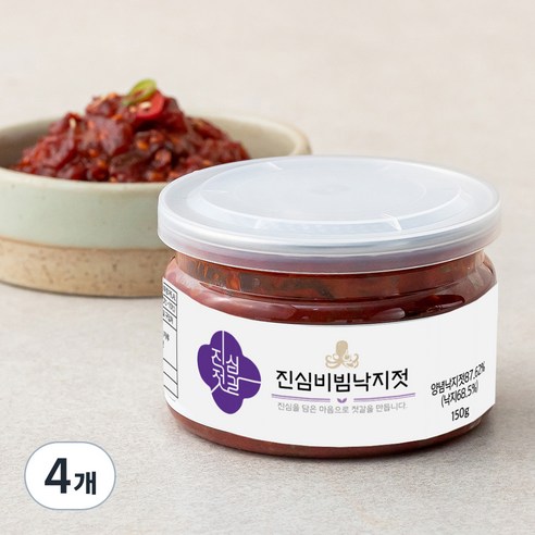 진심젓갈 비빔낙지젓, 150g, 4개