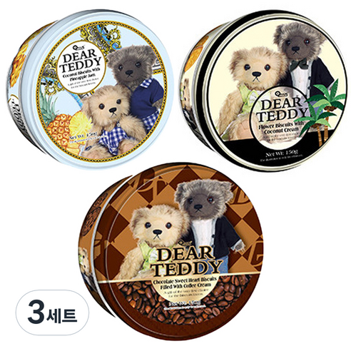 VFOODS 디어테디 플라워비스킷 파인애플잼 + 코코넛크림 + 커피크림, 3세트