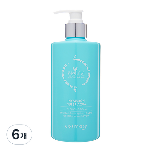 청정미인 히아루론 수퍼 아쿠아 클렌징 폼, 6개, 500ml