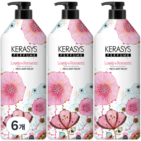 케라시스 러블리 앤 로맨틱 퍼퓸샴푸 꽃향, 6개, 980ml