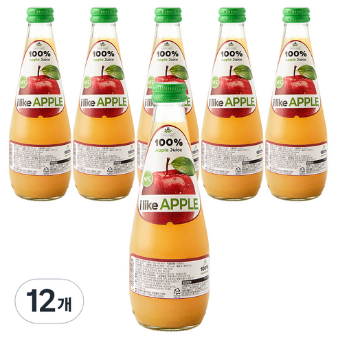 캐슬밸리 100 착즙 사과 주스, 12개, 300ml