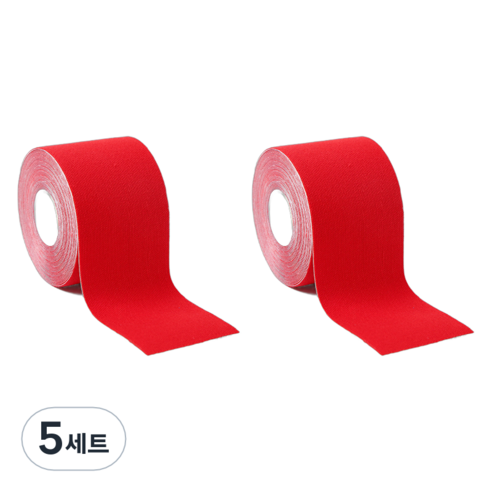 스카위즈 컬러풀 스포츠 테이프 레드 2p 세트, 5세트