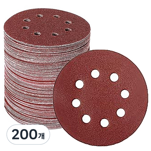 OON 8홀 밸크로 그라인더 원형사포 400방 125mm, 200개