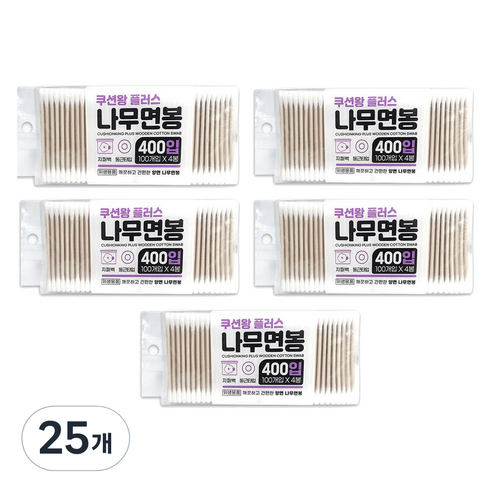 UH홈데코 나무면봉, 25개, 400개입