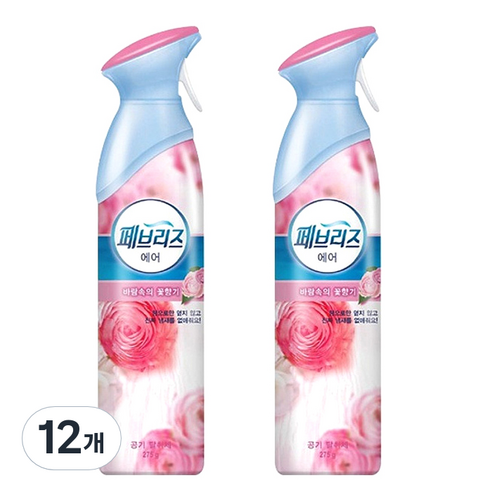 페브리즈 에어 공기탈취제 바람속의꽃향기, 275g, 12개