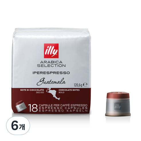 일리 과테말라 캡슐커피, 6.7g, 18개입, 6개