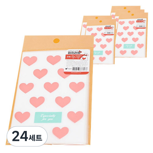 포포팬시 피치러브 OPP 포장팩 중 8p + 클리어칩 4p + 컬러타이 4p, 혼합 색상, 24세트
