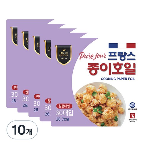 퓨어주르 종이호일 원형 30매, 10개
