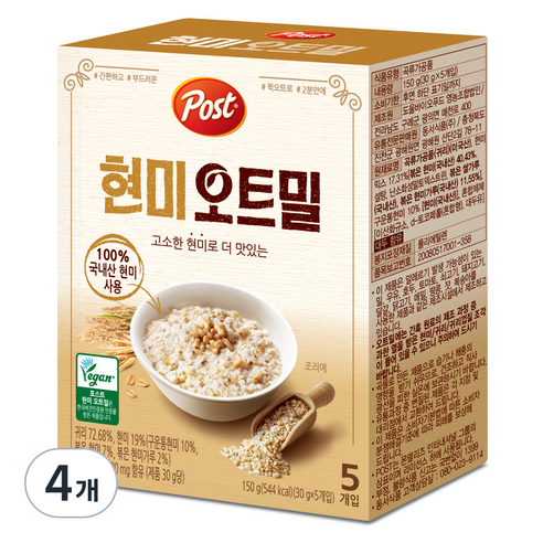 포스트 현미 오트밀, 150g, 4개