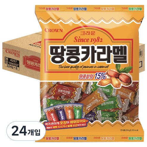 크라운 땅콩카라멜, 324g, 24개입