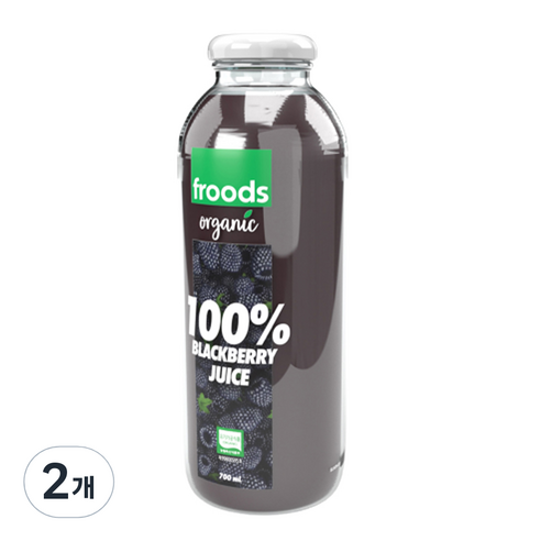 프루즈 유기농 블랙베리 착즙주스, 700ml, 2개