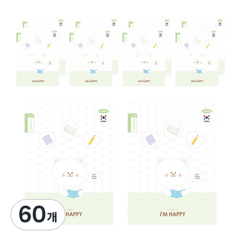 펜피아 1000 초등 그림일기 양면 제본노트, D그린, 60개