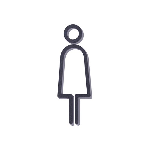 스튜디오투명 도어 표지판 UX타입 블랙, 여자 화장실, 1개