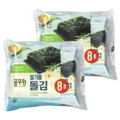 풀무원 미니 들기름 돌김 도시락김, 2g, 16개