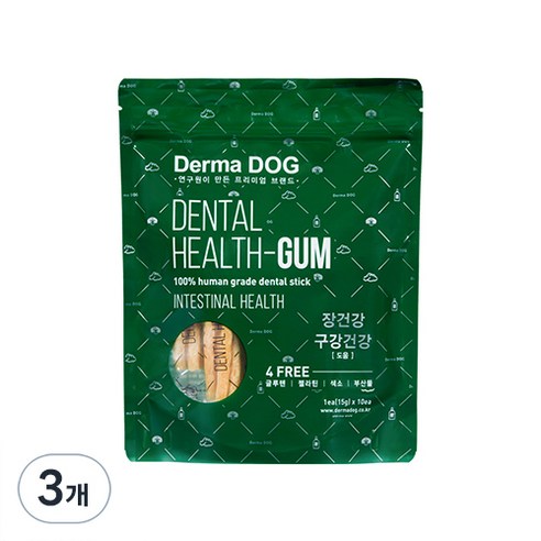 더마독 강아지 덴탈 헬스껌 150g, 장건강 + 구강건강, 3개