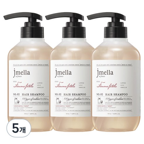제이멜라 인 프랑스 팜므파탈 헤어 샴푸, 500ml, 15개