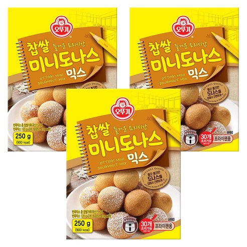 오뚜기 찹쌀 미니도나스 믹스, 250g, 3개