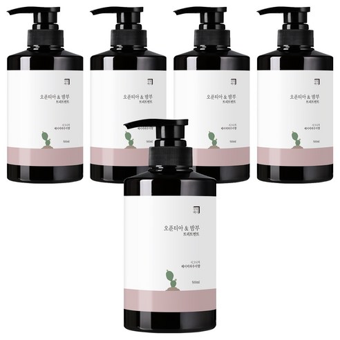 살림백서 오푼티아 앤 밤부 트리트먼트 베이비파우더향, 500ml, 5개