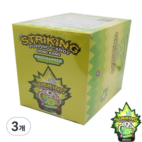 스트라이킹 팝핑캔디 사과맛, 180g, 3개