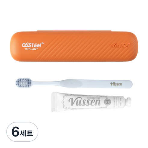 오스템파마 휴대용 뷰센 H 브라이트닝 치약 40g + 칫솔 세트, 6세트