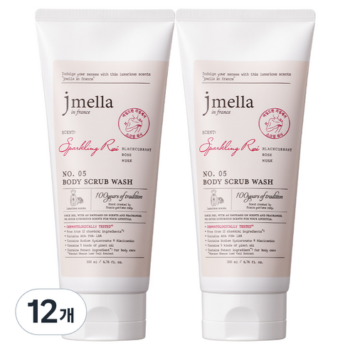 제이멜라 인 프랑스 스파클링 로제 바디 스크럽 워시, 200ml, 12개