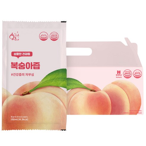 황금이네 물없이 갈아만든 NFC 복숭아즙, 100ml, 30개