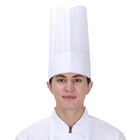 티팜 주방용 일회용 종이모자 T-53 32cm, 화이트, 10개