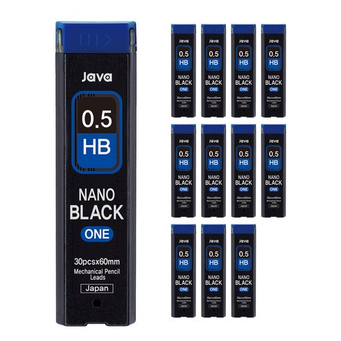 자바펜 나노블랙 ONE 샤프심 HB, 0.5mm, 12개