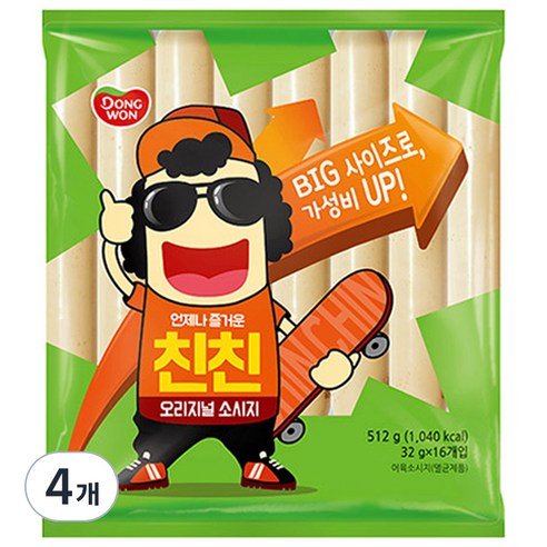 동원 친친 오리지널 소시지, 512g, 4개
